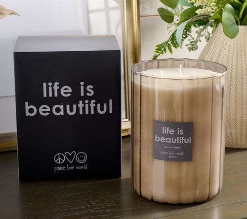 Luxe 90oz Ribbed Glass Candle