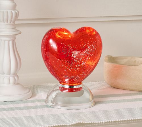 Illuminated Glitter Heart on Stand