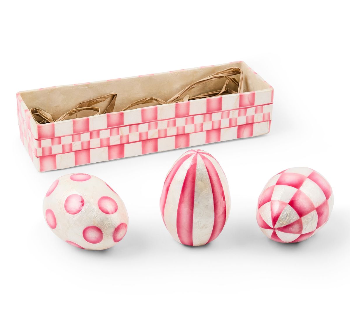 Set of 3 Decorative Capiz Eggs