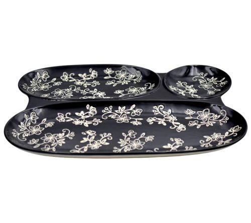 Floral Lace 3-Section Snack Tray