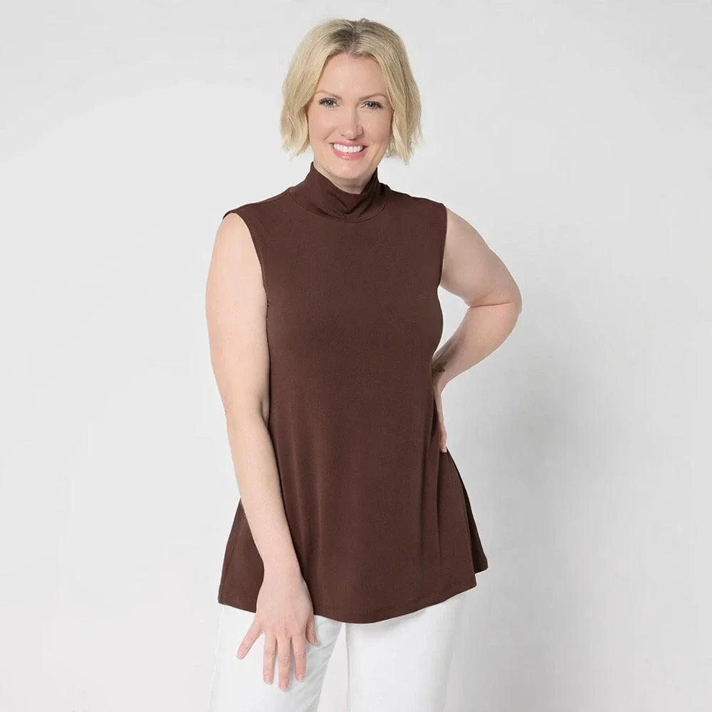 Modern Essentials Liquid Knit Mock Neck Top