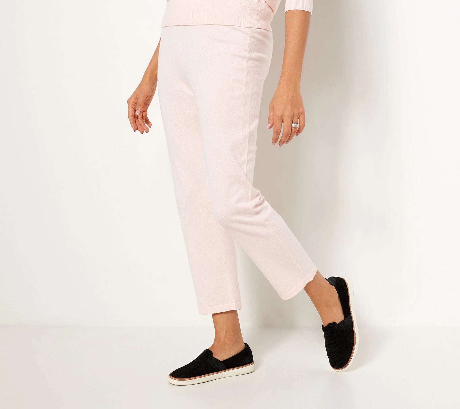 Cotton Cashmere Slim Leg Cropped Pants