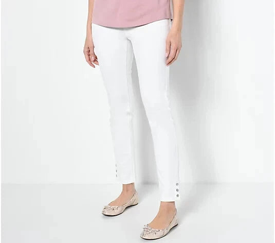 Snap-Cuff Slim Straight Jean