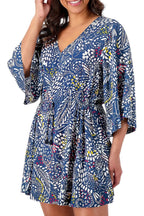 Woven Tie-Waist Cover-Up Tunic Dress