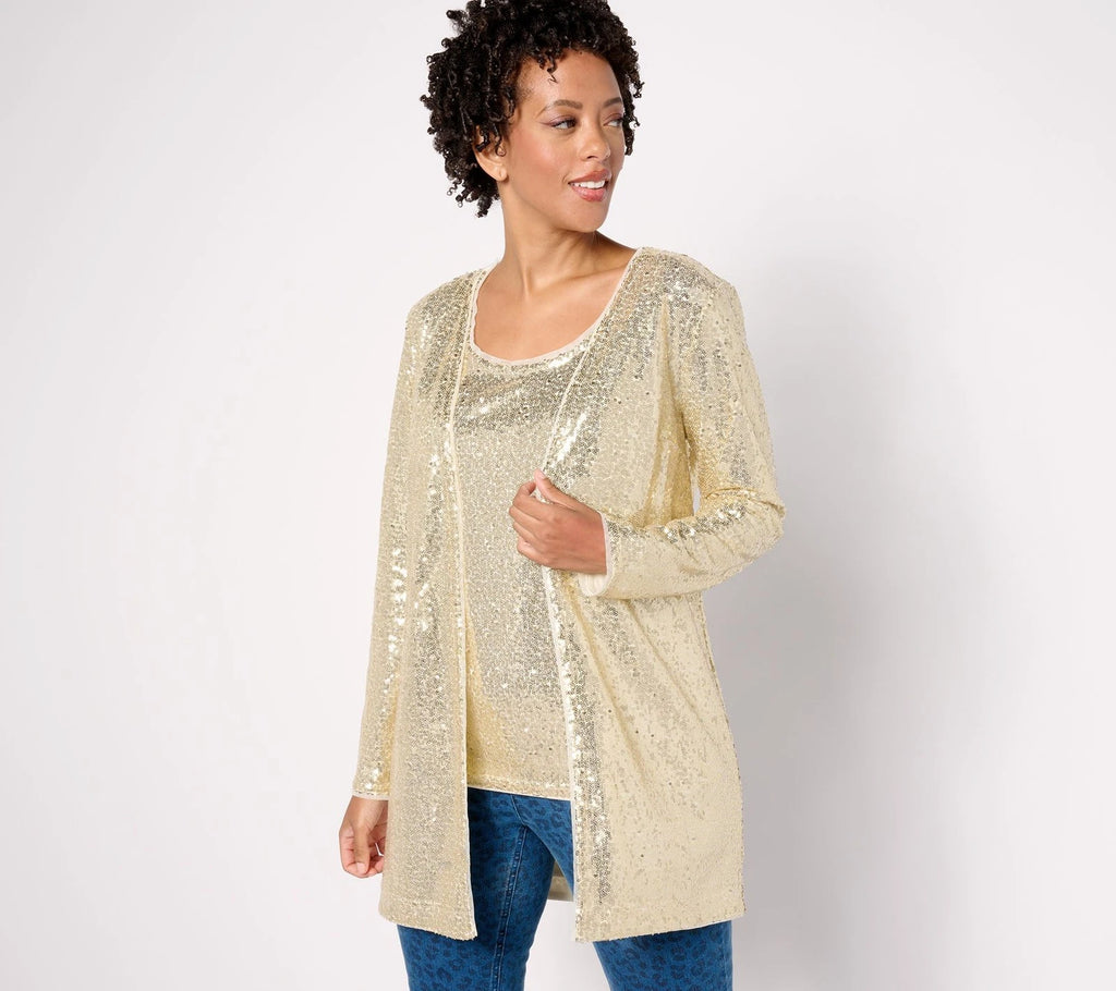 Long Sleeve Sequin Cardigan
