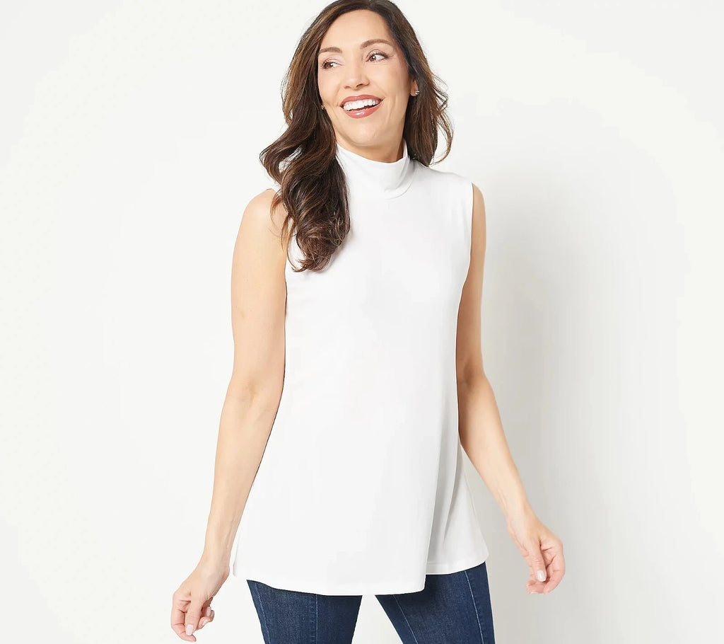 Modern Essentials Liquid Knit Mock Neck Top
