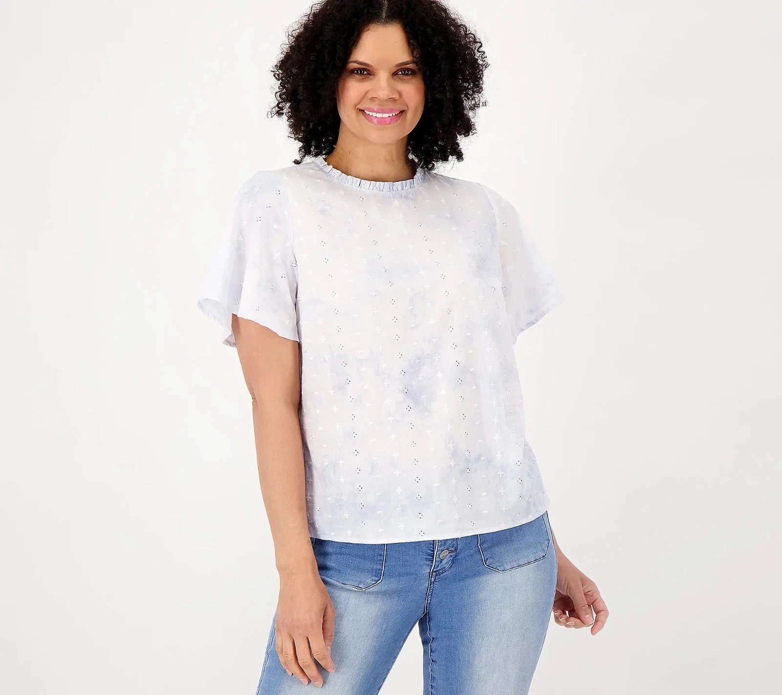 Tie-Dye Embroidered Blouse