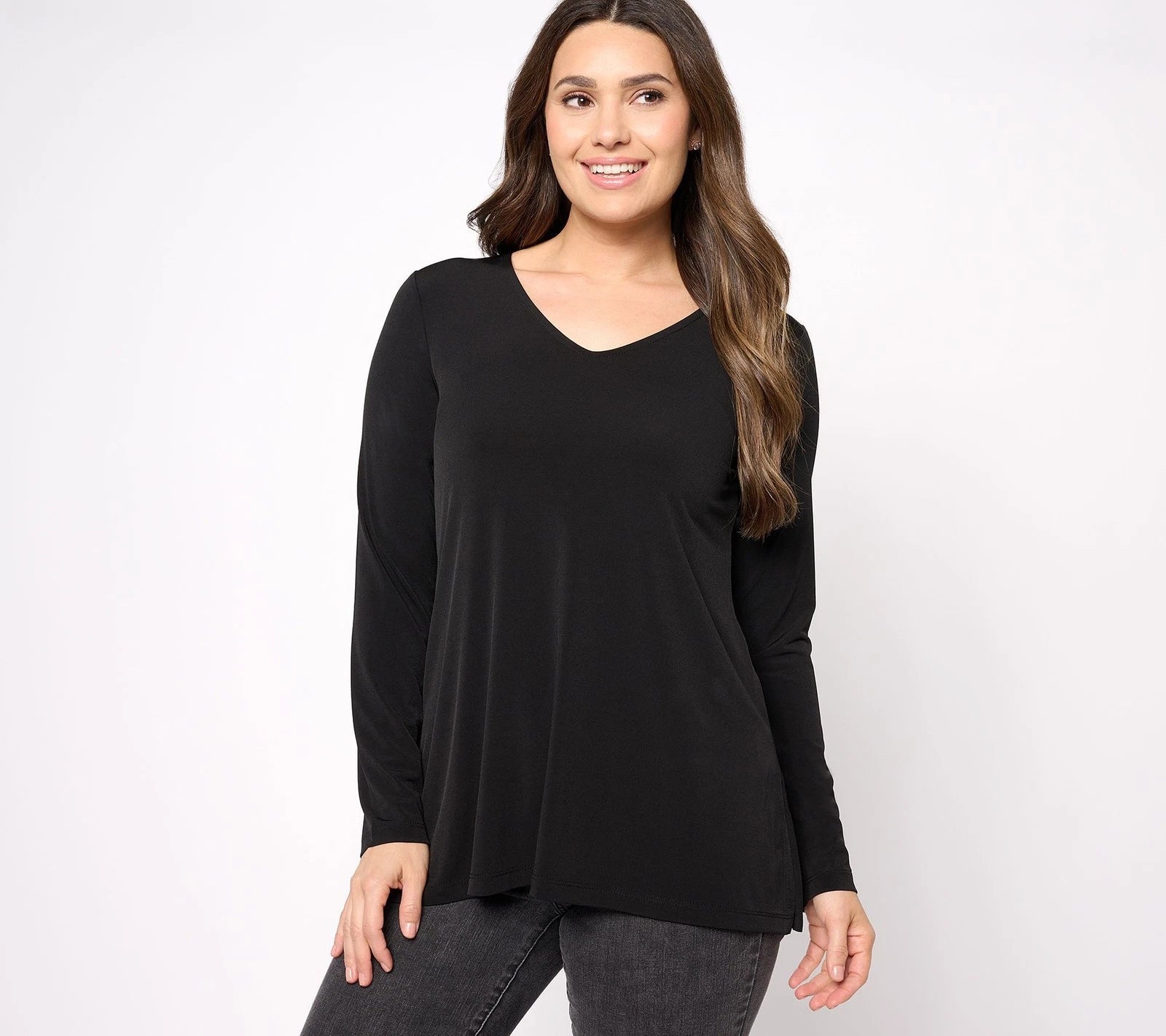 Modern Essentials Reg Liquid Knit A-Line Tunic