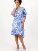 Printed Crepe Midi Dress